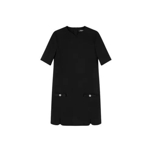 VERSACE Gianni RIBBON Short Sleeved Dress Women's Black
