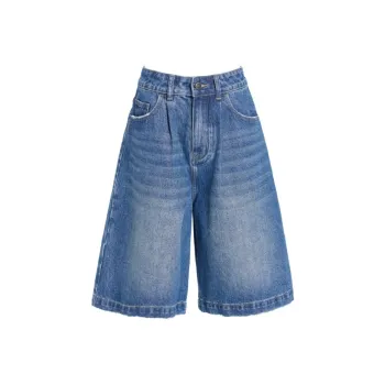 ZXZA Denim Shorts Women's Vintage Blue