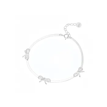 Barbie S925 Silver Bracelets Women's Silver, Sweet Style Sparkling Ambient Snake Chain