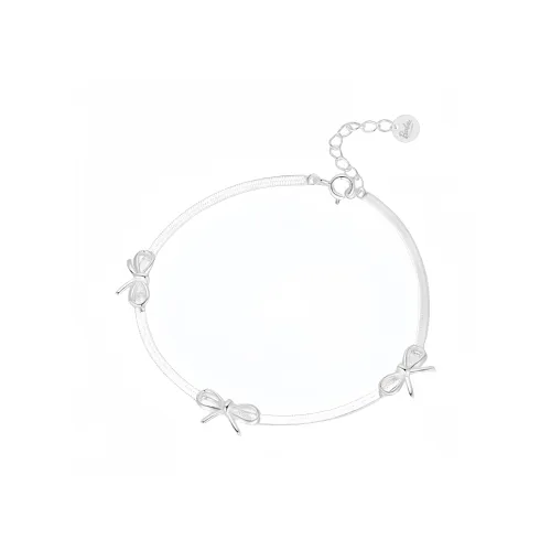 Barbie S925 Silver Bracelets Women's Silver, Sweet Style Sparkling Ambient Snake Chain