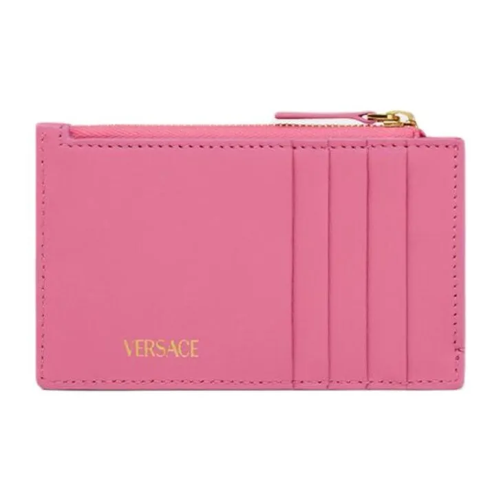 VERSACE Medusa '95 Lambskin Card Holder Women's Pink-1