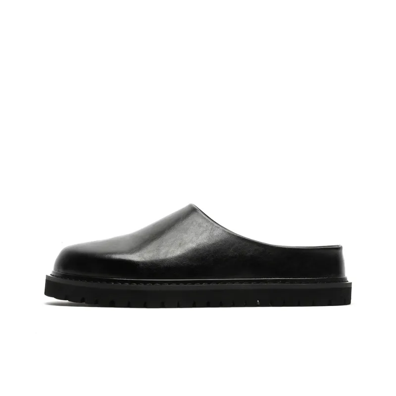 FAPAI Abrasion Resistant Closed Toe Slippers Men's Black-0