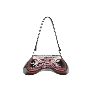 DIESEL Polyurethane Crossbody Bag, Shoulder Bag Women's Red & Black