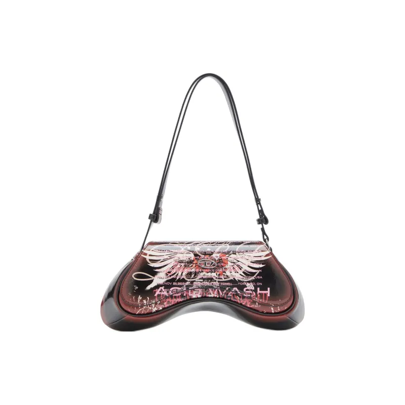 DIESEL Polyurethane Crossbody Bag, Shoulder Bag Women's Red & Black-0