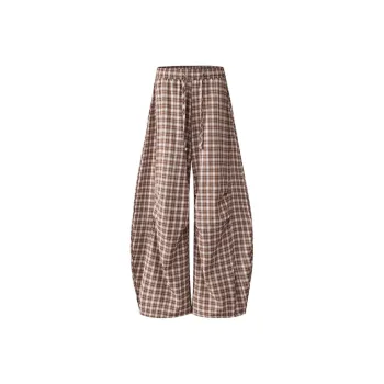 Wen Shan Casual Pants Women's Brown Stripes