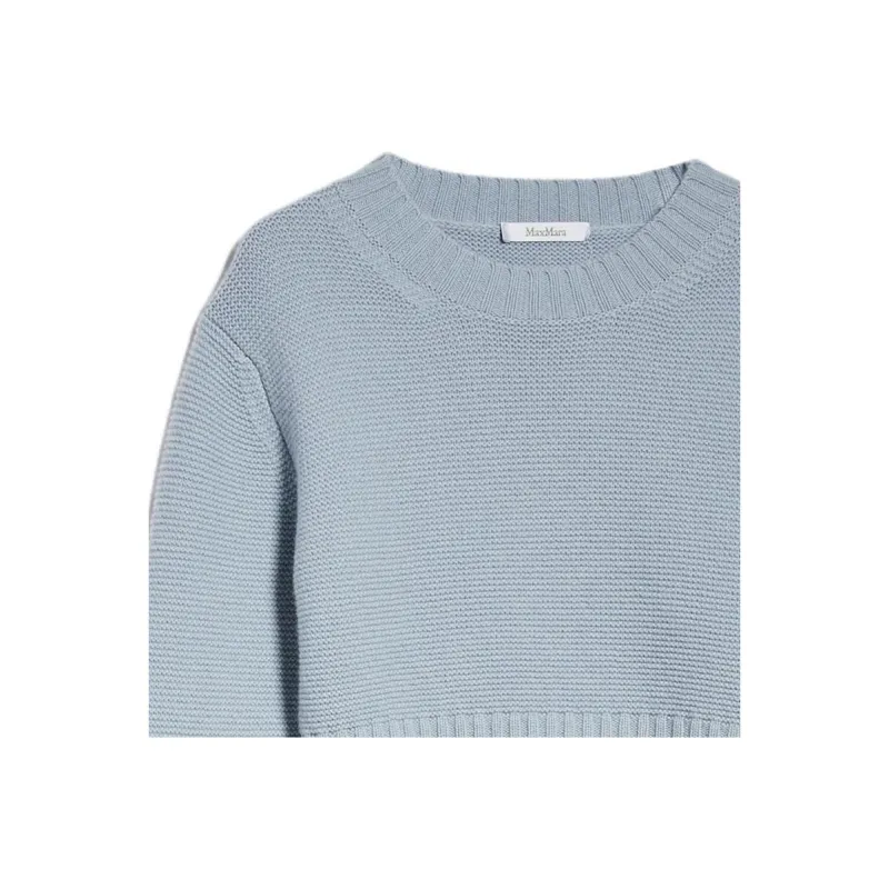MaxMara Kaya Collection Cropped Cashmere Jumper Sweater Women's Blue-4