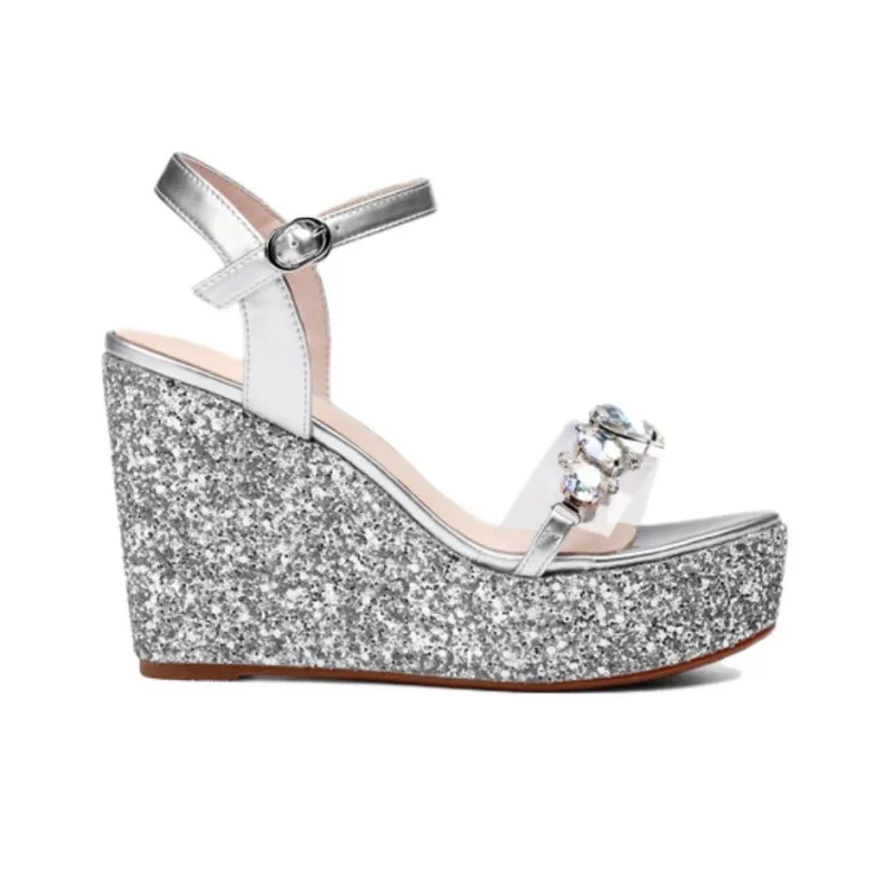 AJPAP Strap Sandals Women's Silver-1