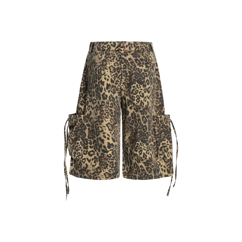 ONITSOP Casual Shorts Unisex Leopard Print-2