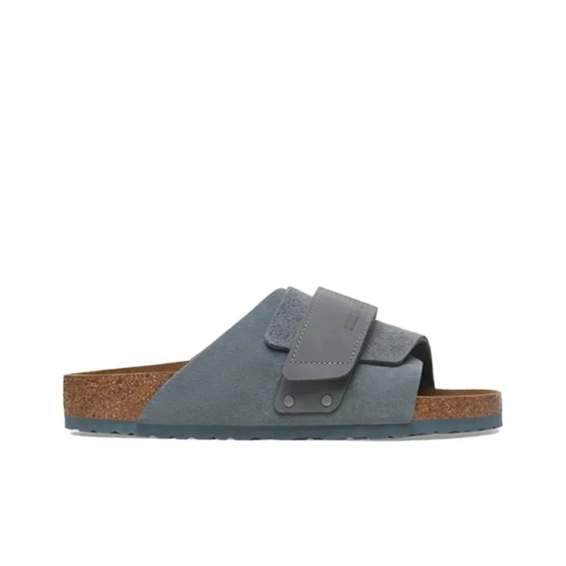 Birkenstock Kyoto Abrasion Resistant Slide Slippers Unisex Limestone Gray Regular Loose Fit-1
