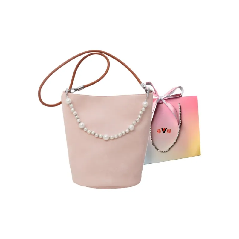 Yalu PU Bucket Bag, Crossbody, One Shoulder Handbag Regular Women's Black/Pink/Ecru/Silver-7