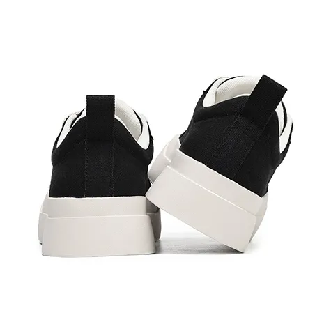 MOMGOG Anti Slip Wear Resistant Low Top Skateboard Shoes Unisex Black-3