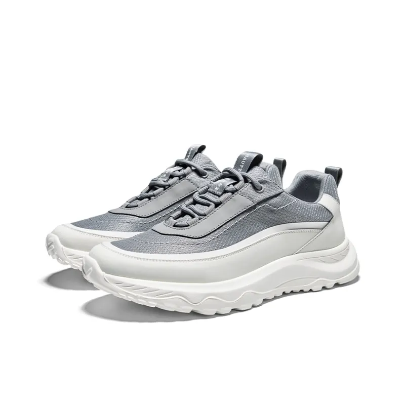 Hautton Jeans Breathable And Lightweight Low Top Casual Shoes Men's White Gray-1