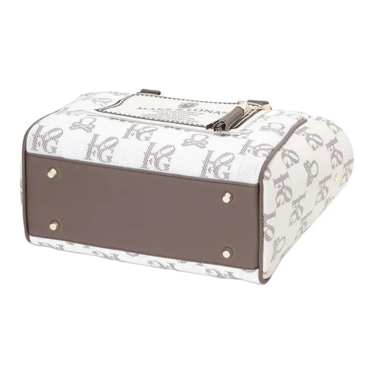 MARK & LONA Cotton With Polyvinyl Chloride With Artificial Leather Handbag Unisex Brown-3