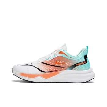 WARRIOR Running Shoes Men Low Top White Orange Green