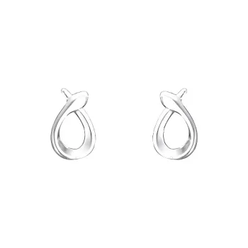 JKEM Sterling Silver S999 Fine Silver Stud Earrings Women's