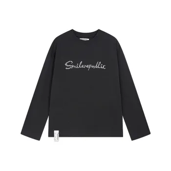 SMILEREPUBLIC Ironed Pearl Long Sleeved T Shirt Unisex