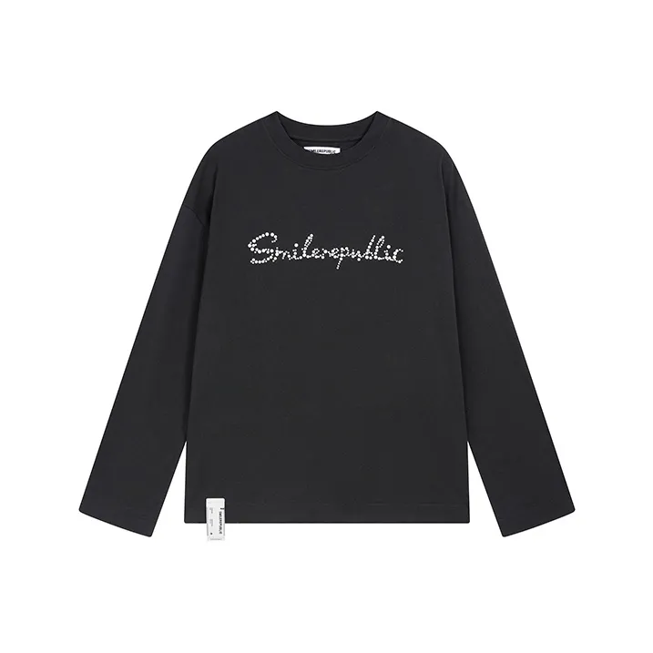 SMILEREPUBLIC Ironed Pearl Long Sleeved T Shirt Unisex-0