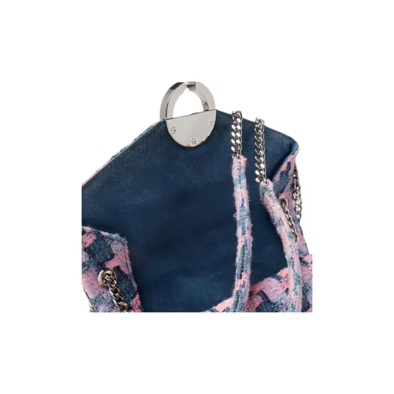 Sandro Tweed Shoulder Bag Regular Women's Pink & Blue-3