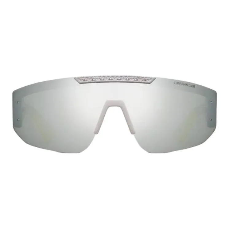 DIOR Metal Irregular Shape Sunglasses Unisex White-1