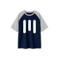 Navy Blue & White Heather Gray