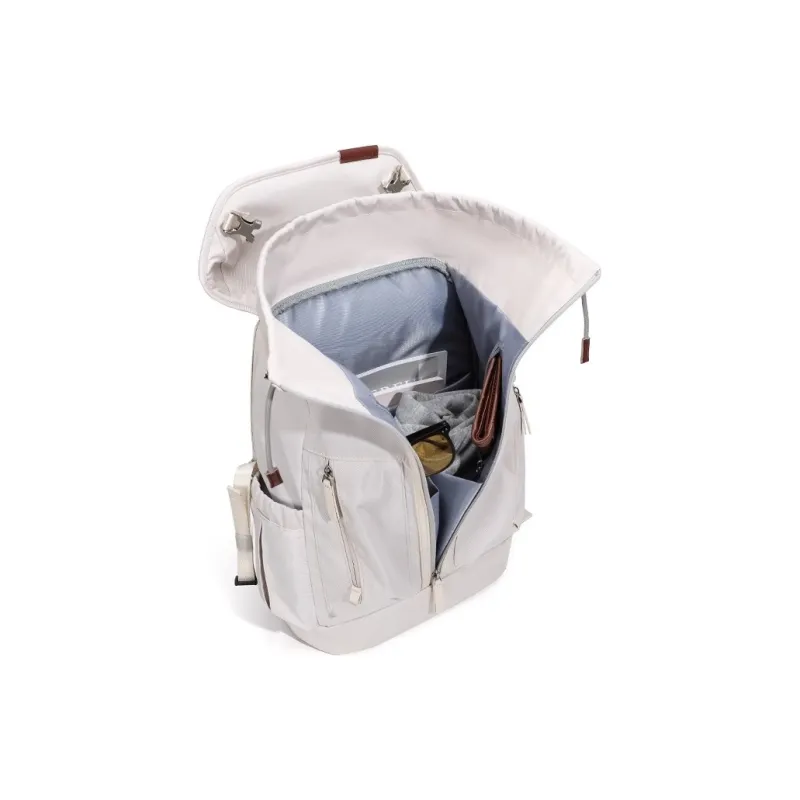 VIHUS Nylon Laptop Bag Backpack Unisex Ecru-1