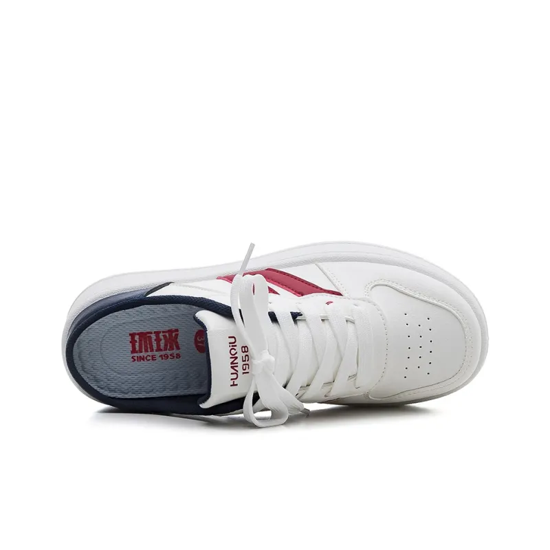 HUANQIU Rubber Sole Abrasion Resistant Slip Resistant Closed Toe Slippers Women's White Blue Red-2