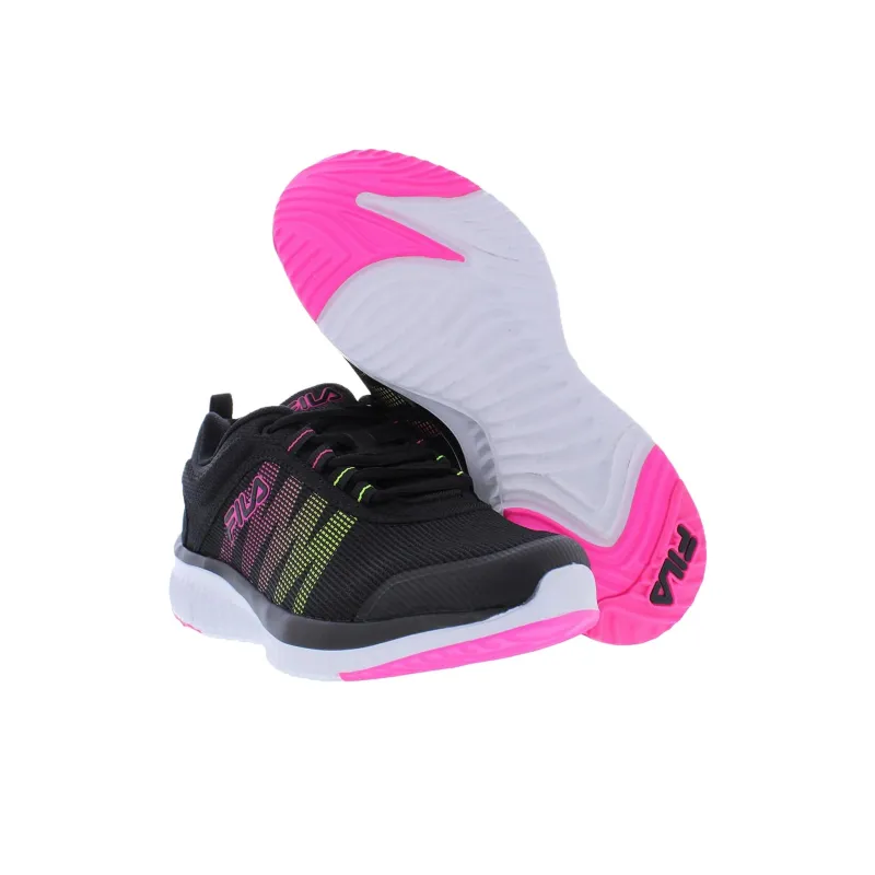 FILA Memory Windlift 2 Shock Absorbers With Slip Resistant Features Low Top Running Shoes Women's Black-3