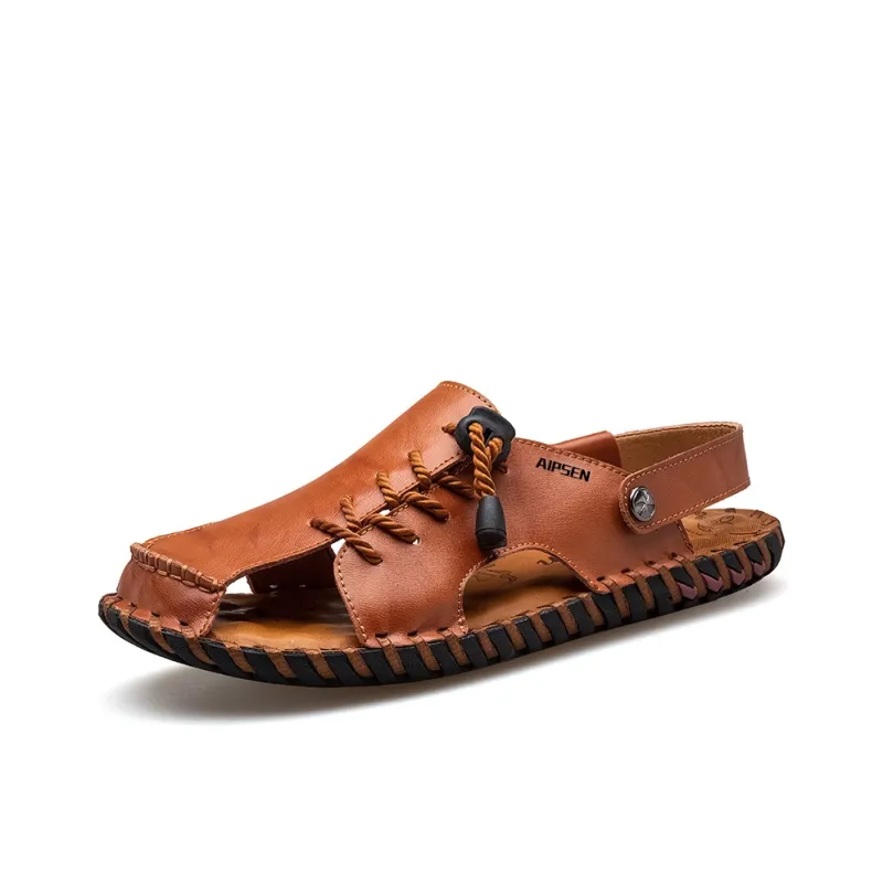 AIPSEN Beach Sandals Men's Red Brown-1