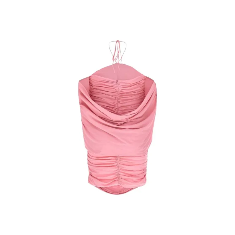 Magda Butrym Ruched Flower Appliqué Wrapped Dress-1