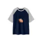 Navy Blue & White Heather Gray