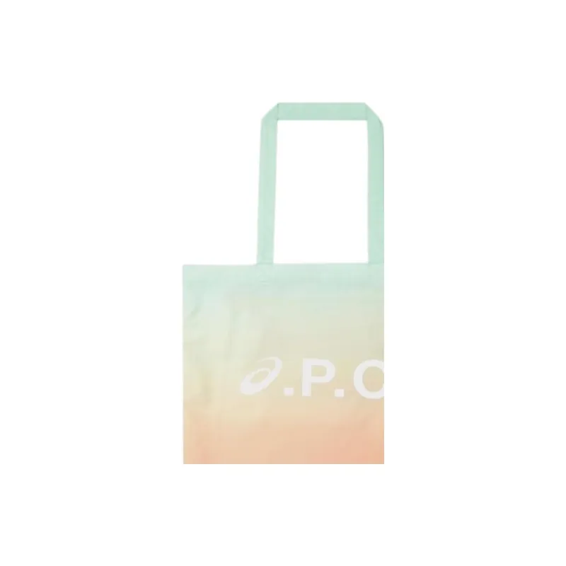 A.P.C ASICS Collaboration Polyester Tote Bag, Shopping Bag, Shoulder Bag Women's Orange & Green-3