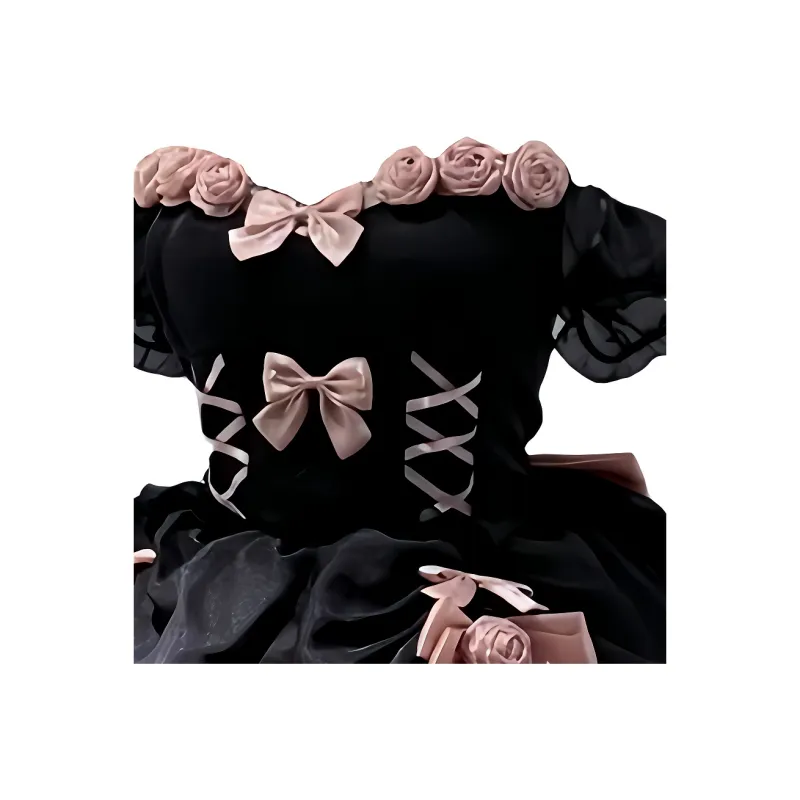 OUTDOORPRINCE Lolita Fashion Women's Black Pink-2