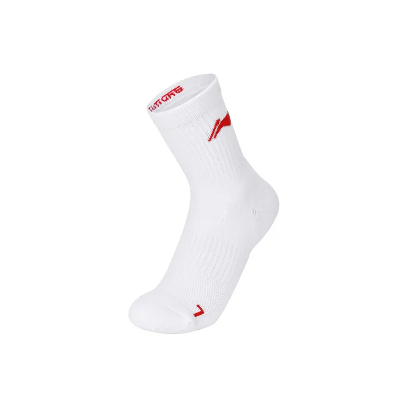 LiNing Mid Calf Socks Unisex Multi double Loading White Red-1