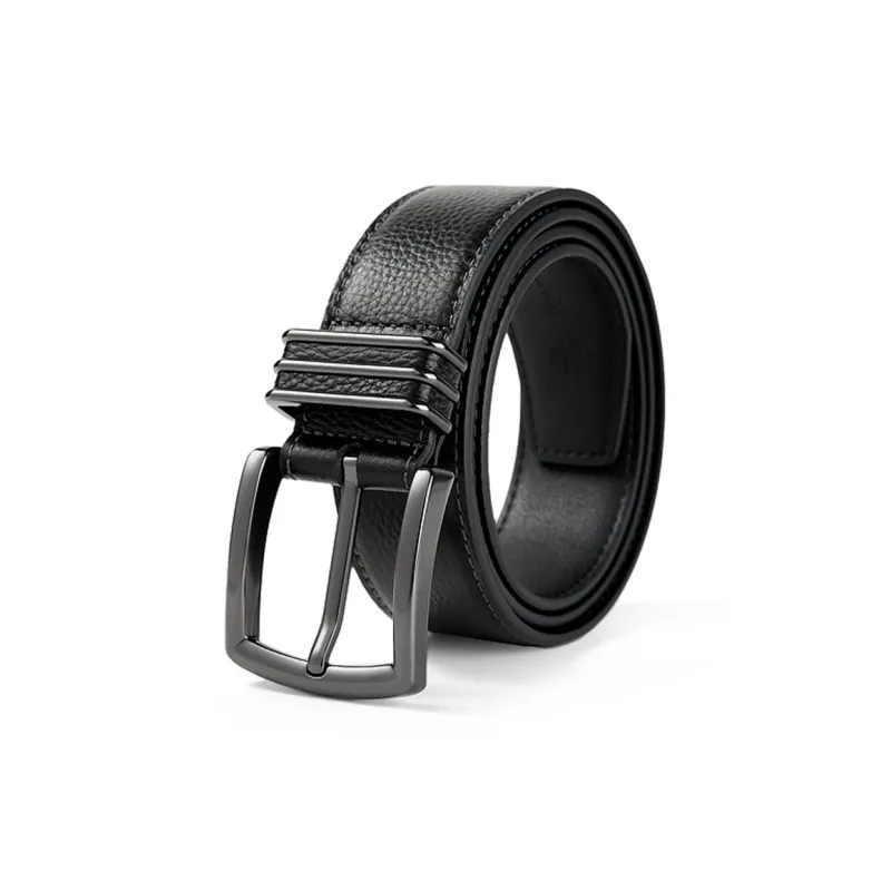 Jeccieziio Top Grain Cow Leather Belts Men's Width 3.8CM-1