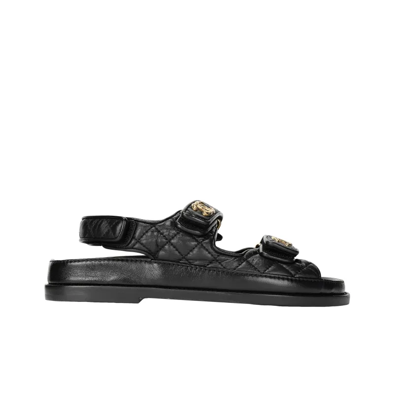 CHANEL Beach Sandals Women's Black-1