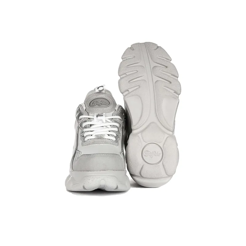 Buffalo Anti Slip Wear Resistant Mid Top Casual Shoes Women's Gray Silver-5