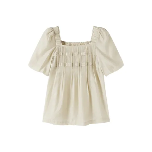 XIANGYING Shirt Women's Light Yellow