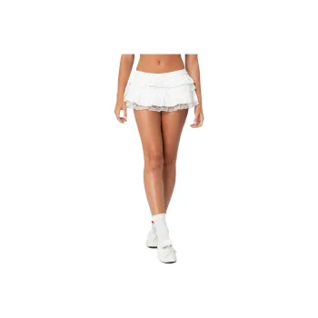 Edikted SS25 Lacey Ruffled Bloomer Skort Casual Shorts Women's