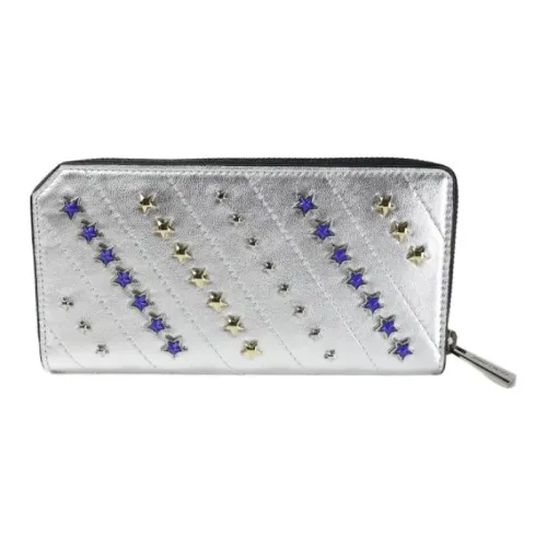 Jimmy Choo Leather Wallet Unisex Silver