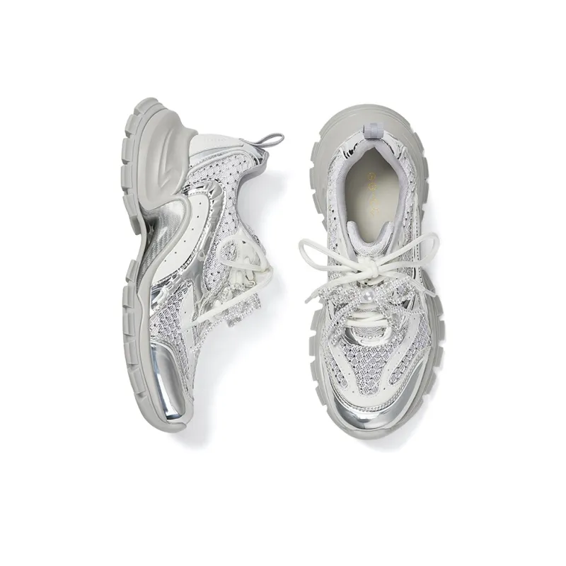 GG CC Breathable Mesh Casual Height Increasing Low Top Platform Chunky Sneakers Women's-1