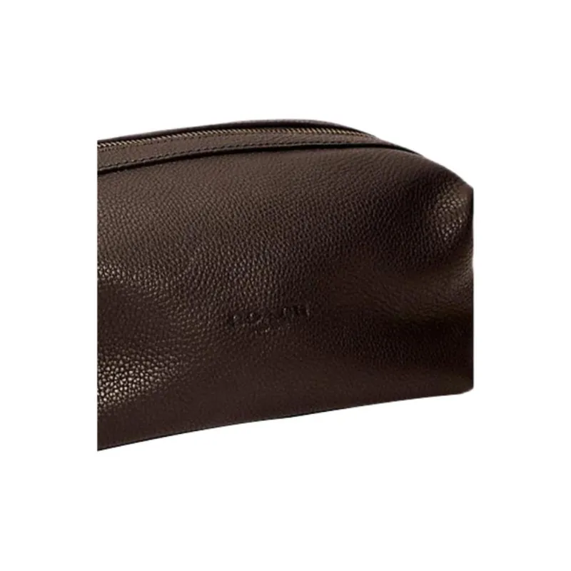 COACH Dopp Kit Refined Pebble Leather Makeup Bag Medium Size Women's Black-2