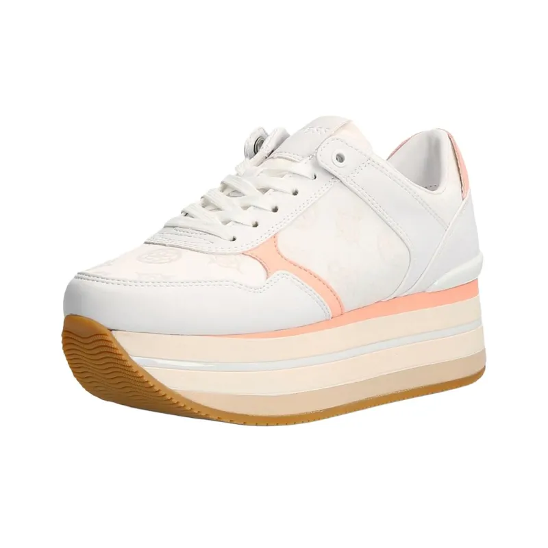 GUESS Abrasion Resistant Low Top Skateboard Shoes Women's White Pink-1