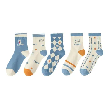 Yalu Mid Calf Socks Women's 5 Pack