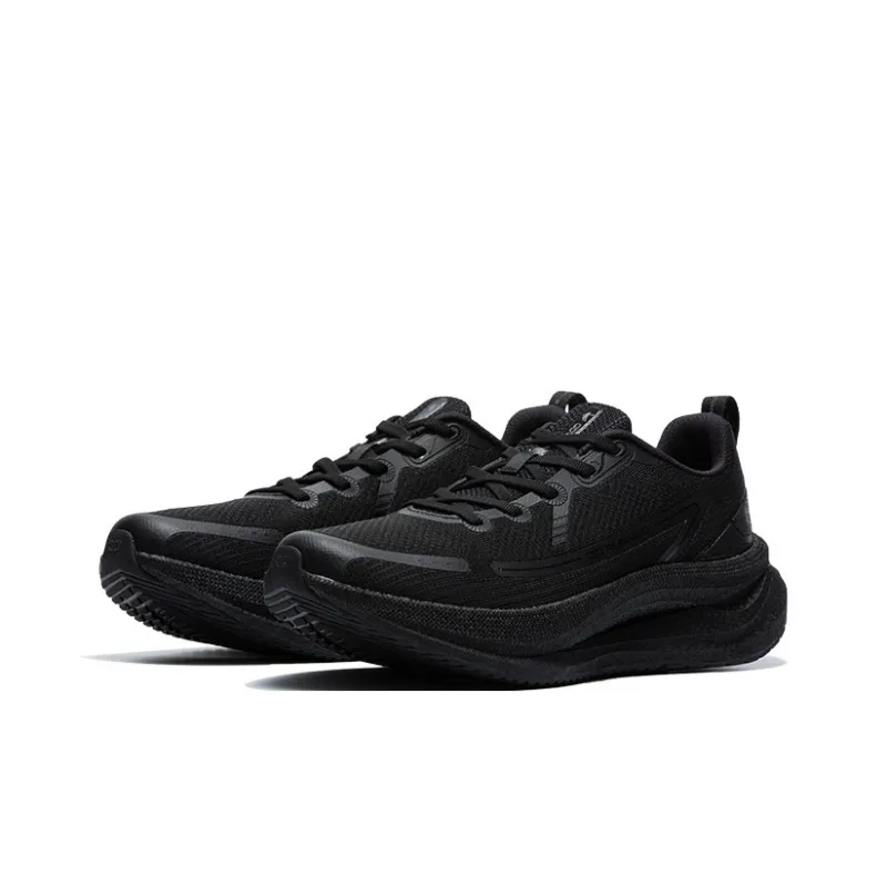 QIAODAN Yunchi 2.0 Anti Slip Wear Resistant Low Top Casual Running Shoes Men's Black Liquid Silver-1