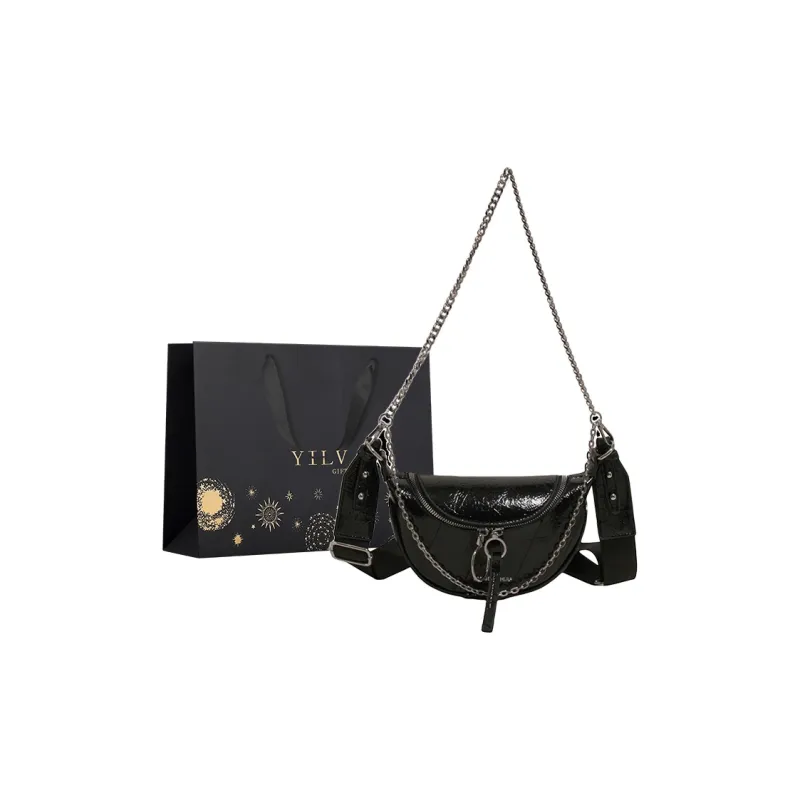 Yi Brigade PU Shoulder Bag Women's Black/White/Silver/Yellow-4