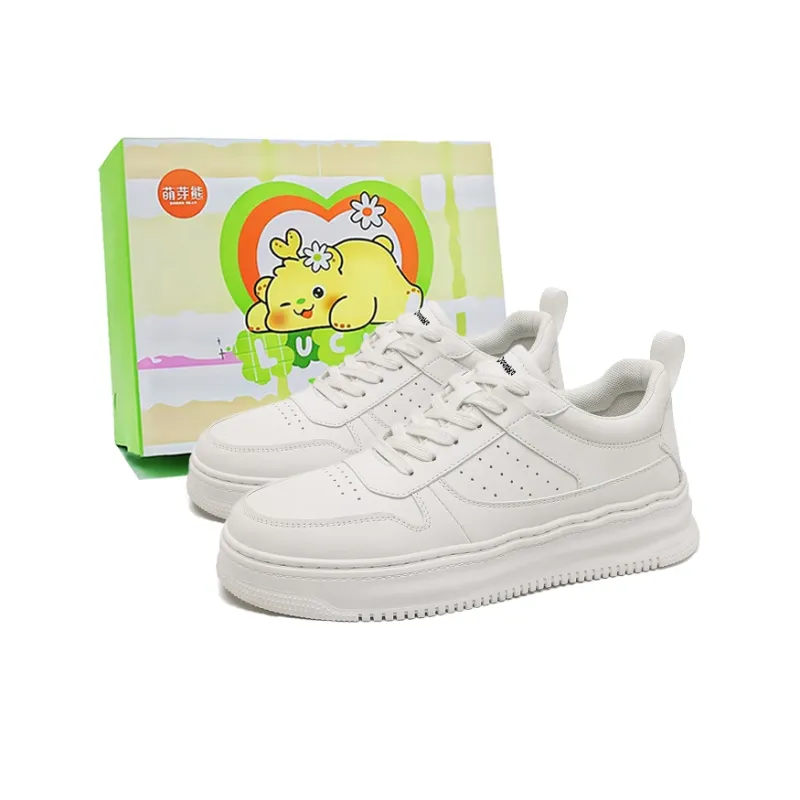 Budding Bear Skateboard Shoes Men Low Top White/Wheat-0
