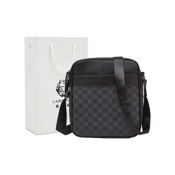 Old Man's Head Synthetic Leather Shoulder Bag, Crossbody Bag Men's Black
