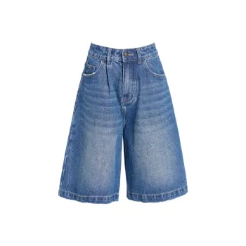 OROI Denim Shorts Women's Blue Capri Pants