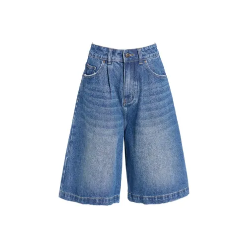 OROI Denim Shorts Women's Blue Ankle Length