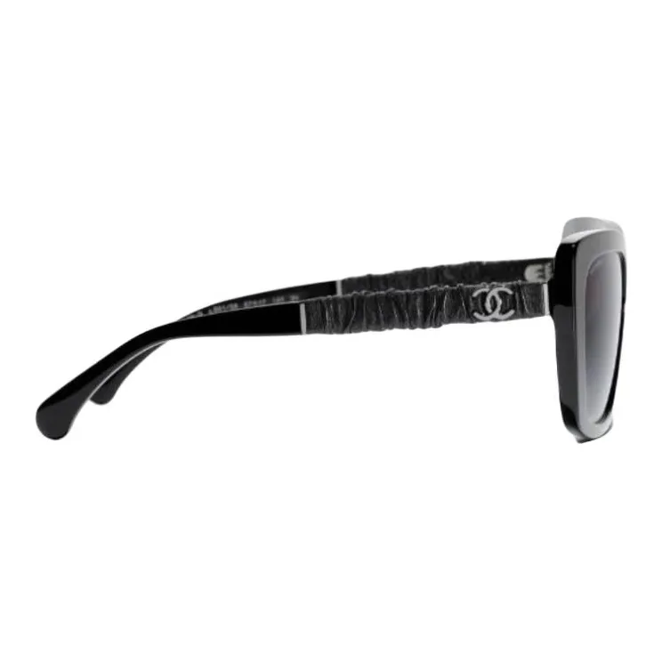 CHANEL Plate Frame Butterfly Sunglasses Women's Black-2